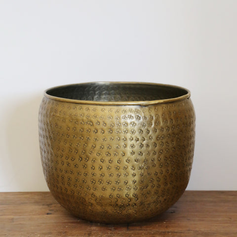 Ravello Brass Finish Planter | Large