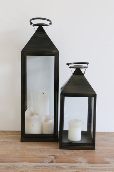 Large Long Island Lantern in Dark Black Bronze