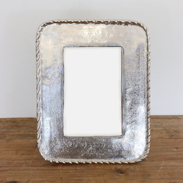 Rope Edge Photo Frame in Raw Nickel 6x4