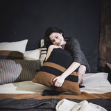 Oscar Pillow Cover in Black Stripe 63 x 63