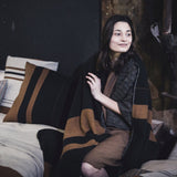 Oscar Pillow Cover in Black Stripe 63 x 63