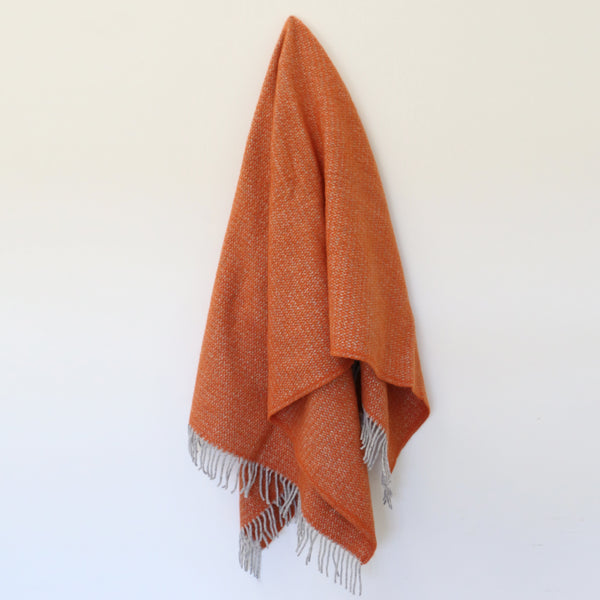 Wool Throw in Pumpkin Orange