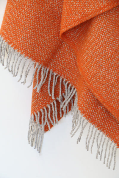 Wool Throw in Pumpkin Orange