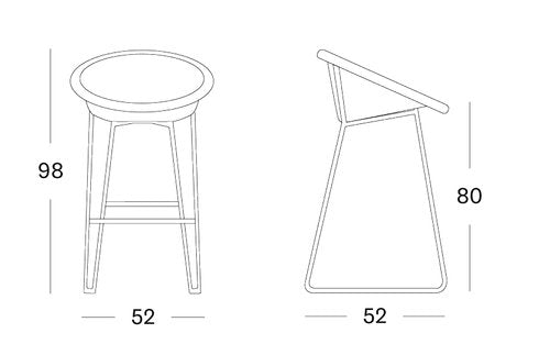 Indoor Joe Bar Stool in White